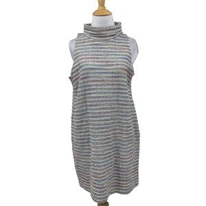 Akemi + Kin Dress Women S Small Multi Turtleneck Tweed Stripe Mini Anthropologie
